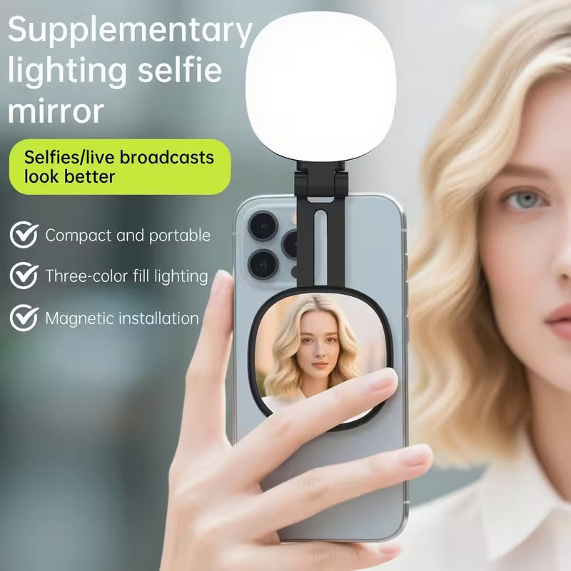 1pc Multifunctional Folding Selfie Mirror