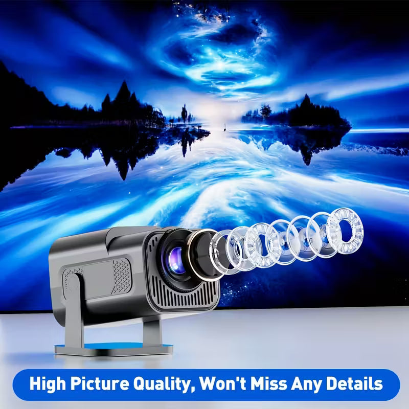Portable Mini White Projector 1080P Full HD, USB/AV/SD/Laptop Compatible